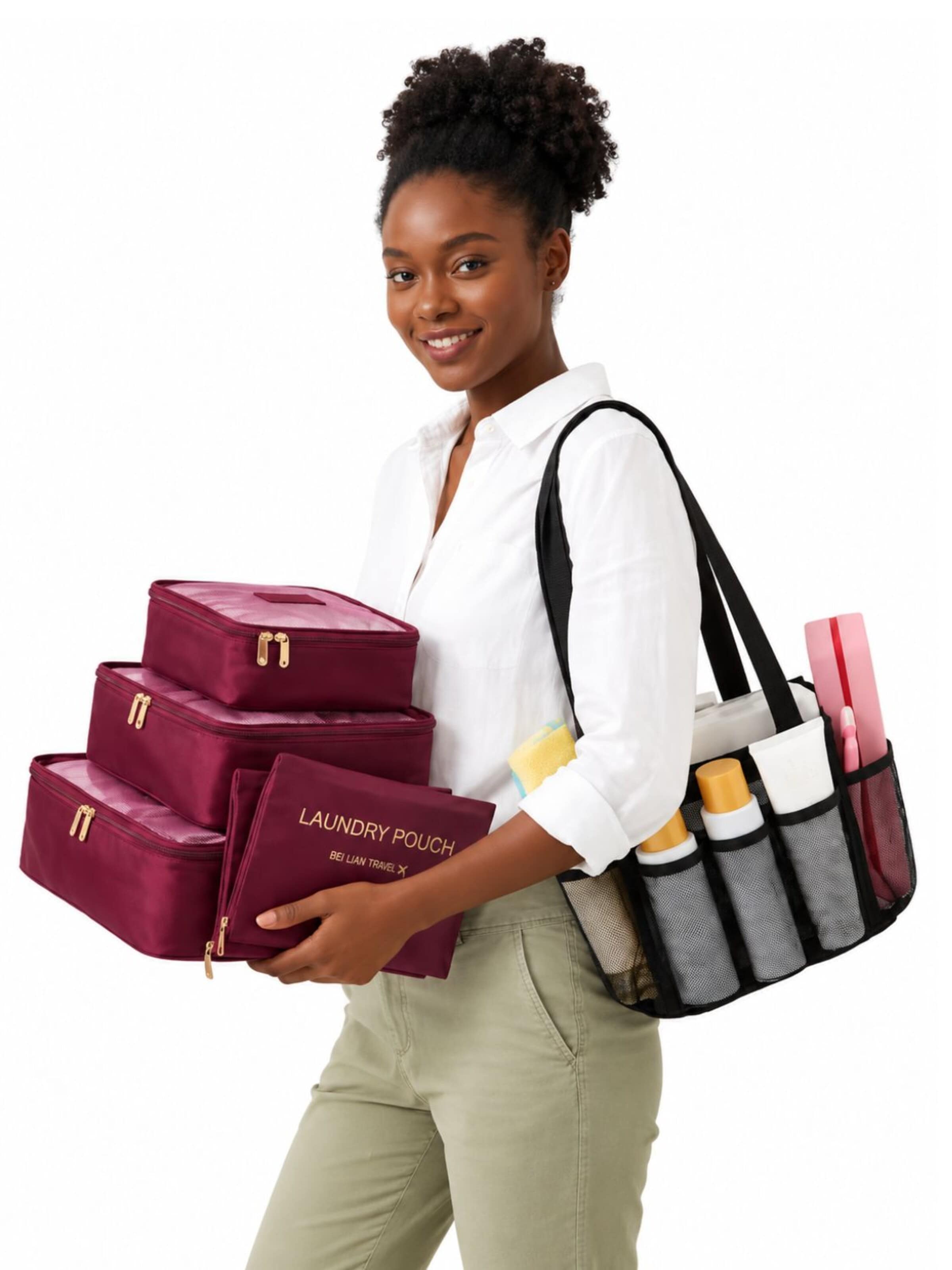 MEVYRA Bag accessories 'MEVYRA Kofferorganizer Set 6-teilig, Laundry Pouch, Packwürfel für Reise' in Purple