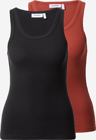 WEEKDAY Top in Red: front