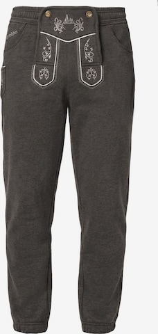 Steigenhöfer Traditional Pants 'Jogginghose Marius mit Lederhose Look' in Grey: front