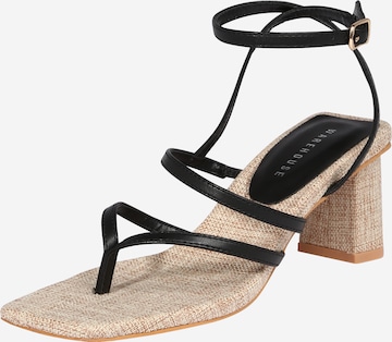 Warehouse T-bar sandals in Black