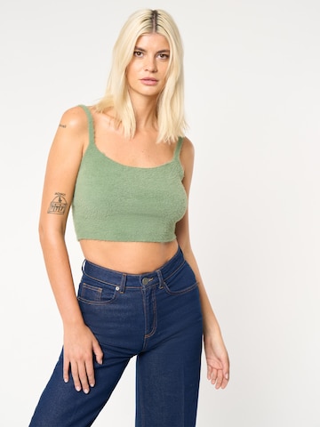 ABOUT YOU x Laura Giurcanu Knitted Top 'Mona' in Green: front