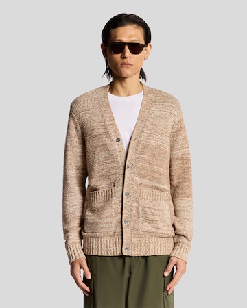 Lyle & Scott Gebreid vest in Bruin: voorkant