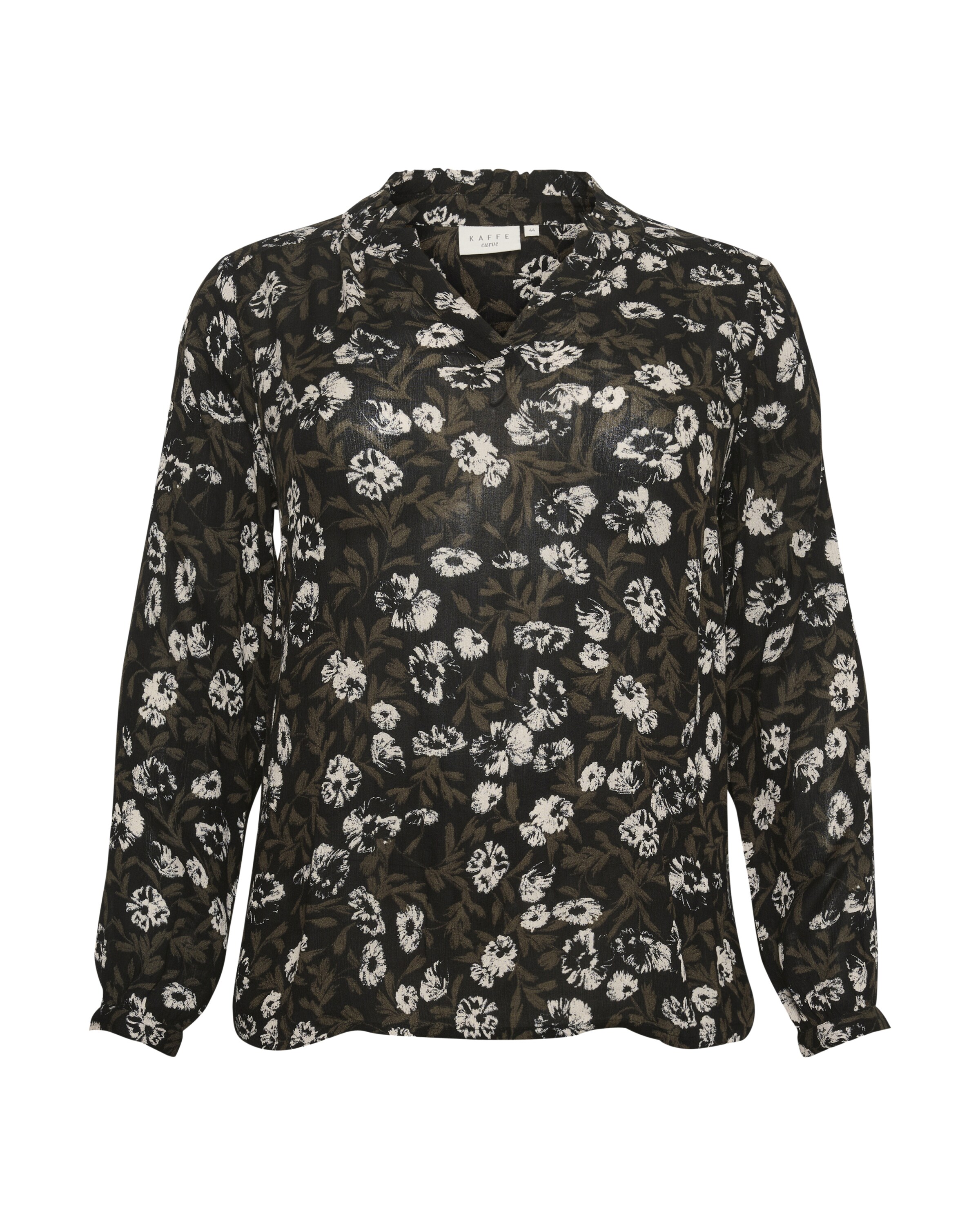 KAFFE CURVE Blouse 'Malana' in Black: front