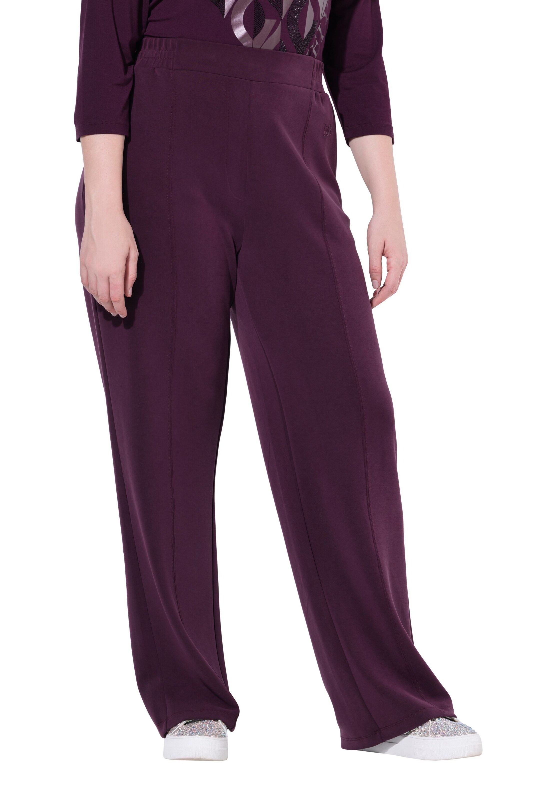 Ulla Popken Regular Broek in Rood: voorkant