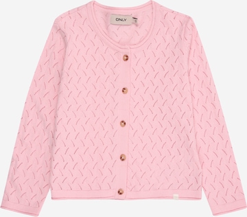 Only Mini Neuletakki värissä vaaleanpunainen: etupuoli