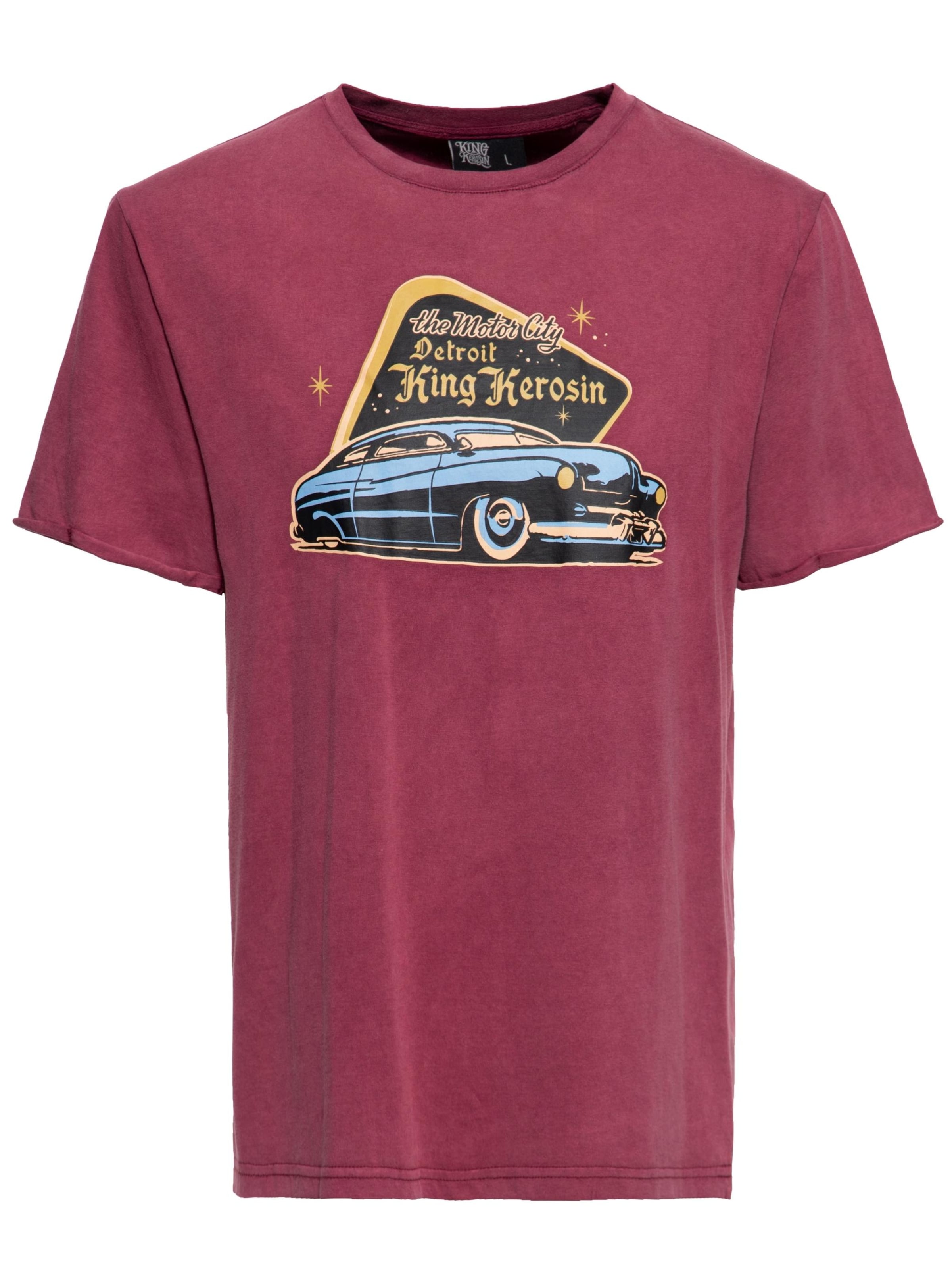 King Kerosin Shirt 'Detroit Greaser' in Wine red, Item view