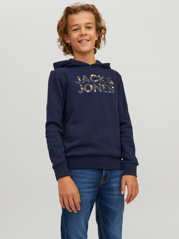 Bluză de molton de la Jack & Jones Junior pe albastru: față