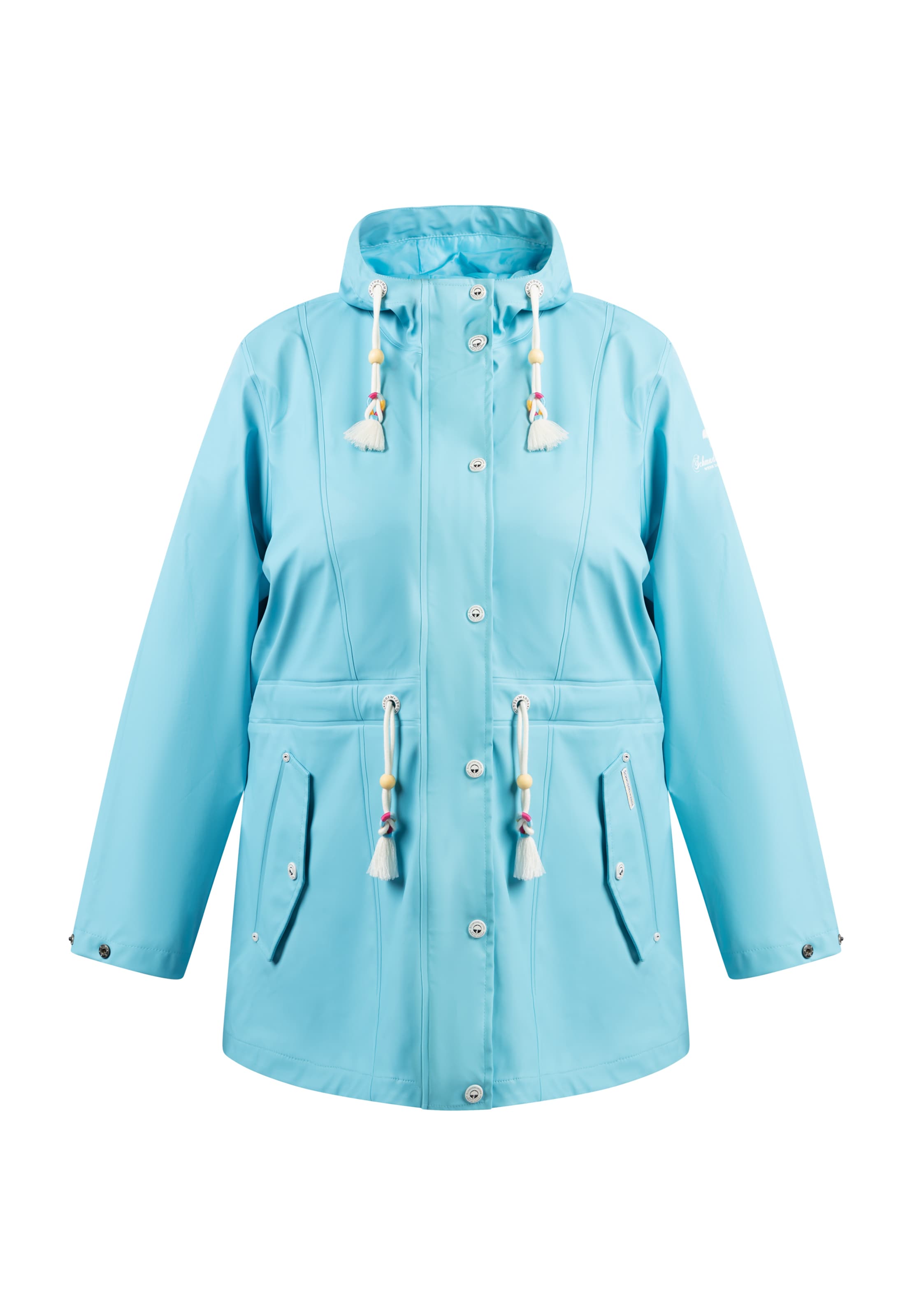 Schmuddelwedda Toiminnallinen pitkä takki värissä sininen: etupuoli