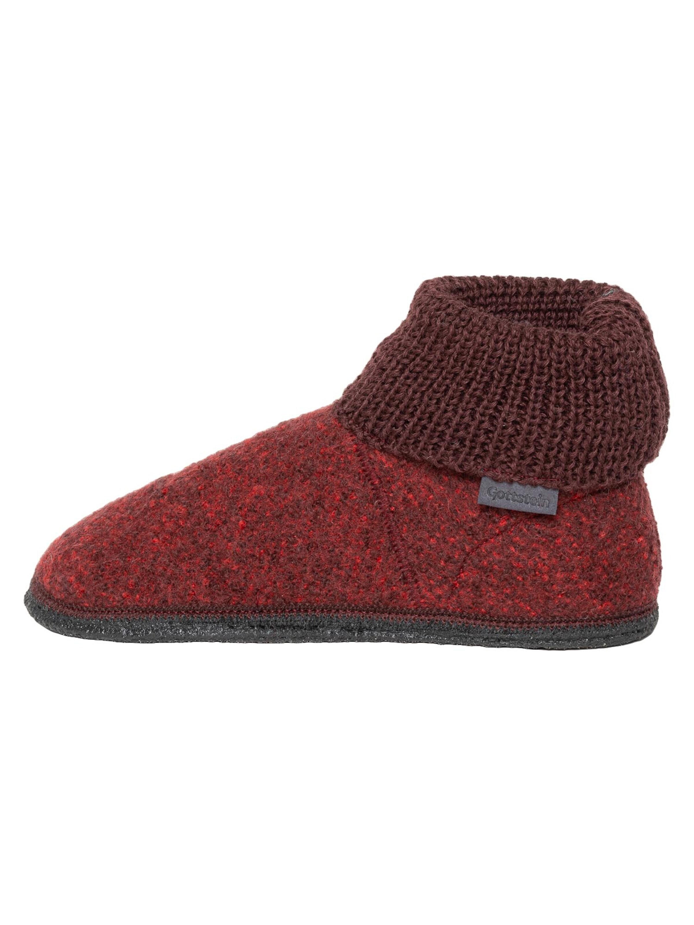 Gottstein Slippers 'Wool Venture High' in Red: front