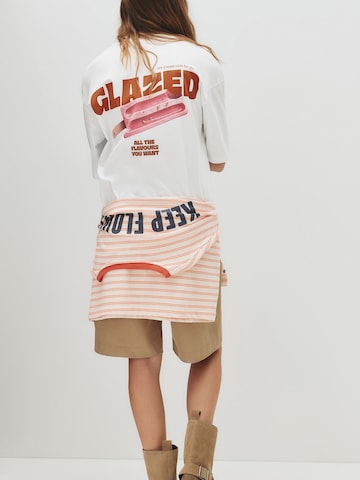 Pull&Bear Tričko 'PACIFIC' - Biela: predná strana