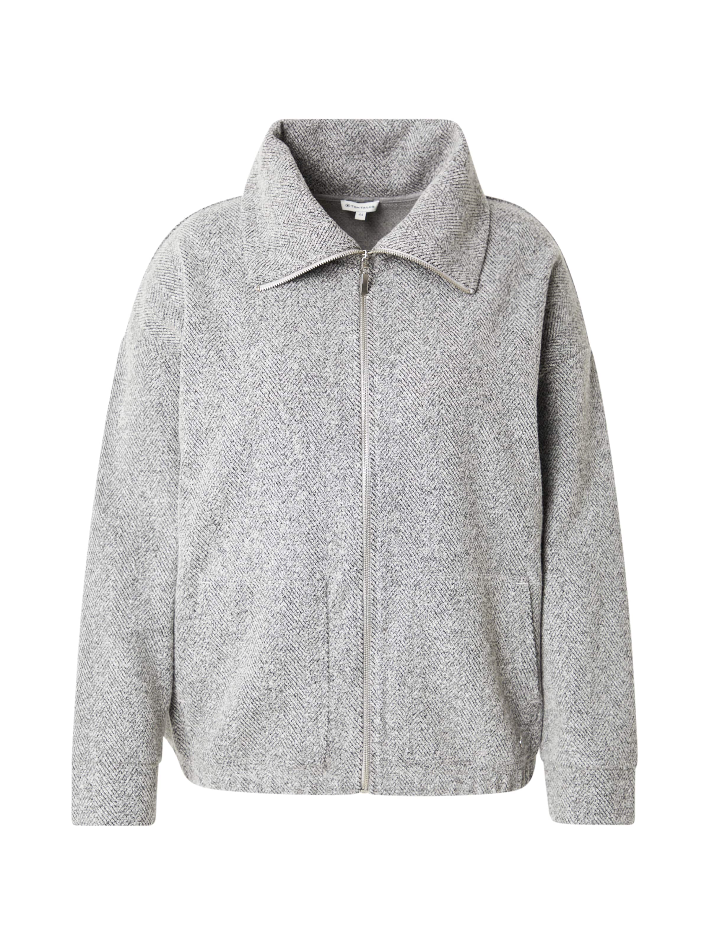Tom Tailor Women + Sweat jacket in Grey: front