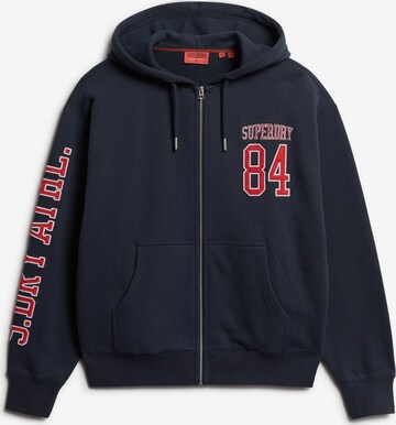 Superdry Zip-Up Hoodie in Blue: front