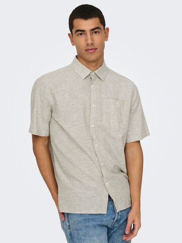 Only & Sons Regular fit Button Up Shirt 'ONSCaiden' in Grey