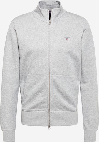 GANT Zip-Up Hoodie in Grey: front