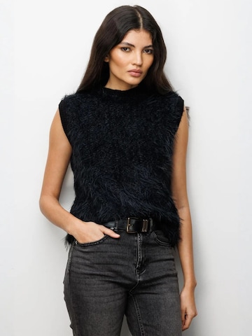 Gilet in maglia 'Pullunder' di MixRay in nero: frontale