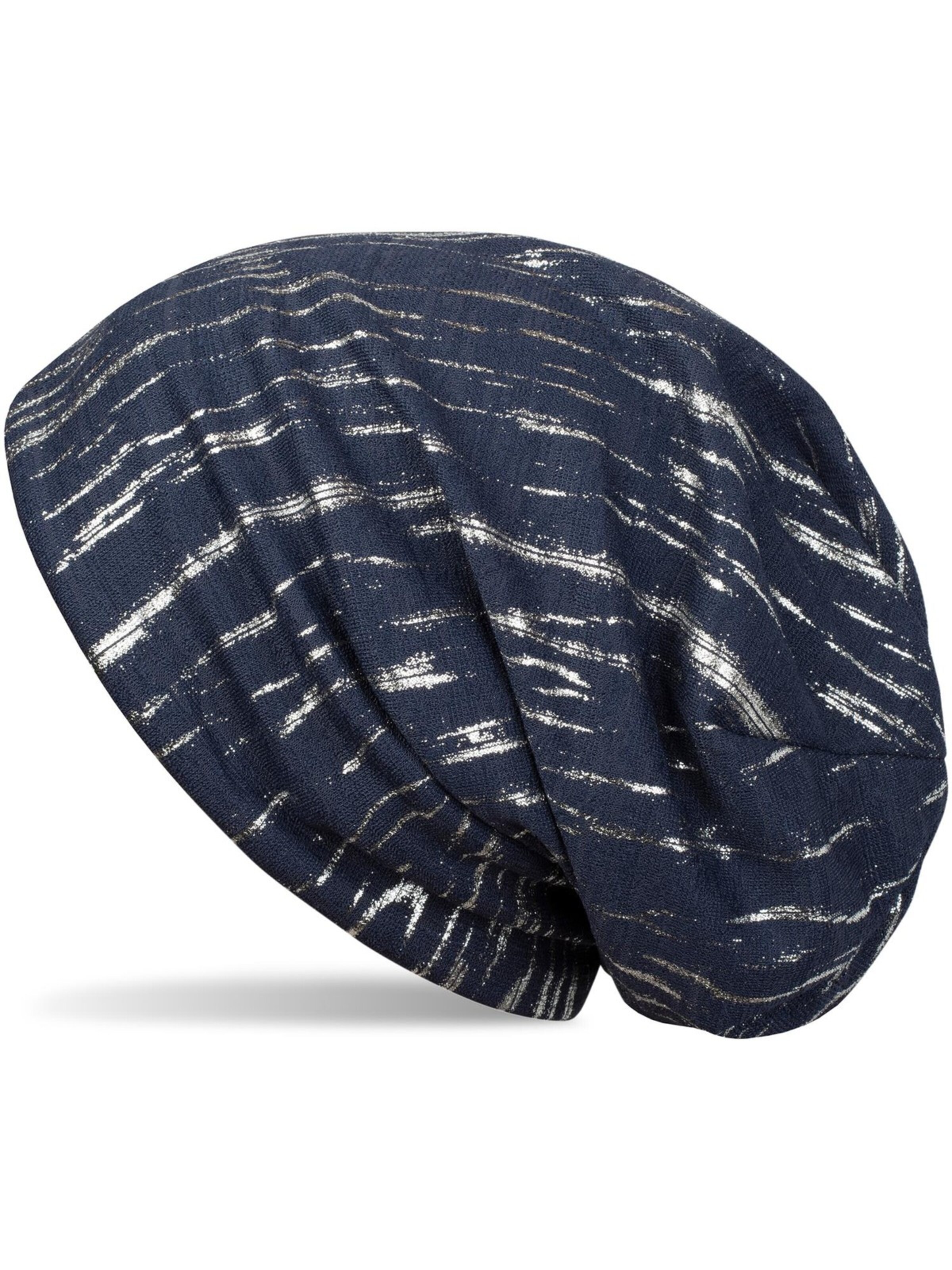styleBREAKER Beanie 'Beanie mit Metallic Streifen Print' in 54-64 in Dark blue, Item view
