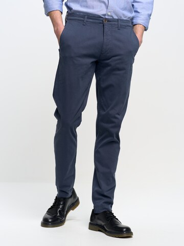 BIG STAR Slimfit Chinohose 'TOMY' in Blau: predná strana