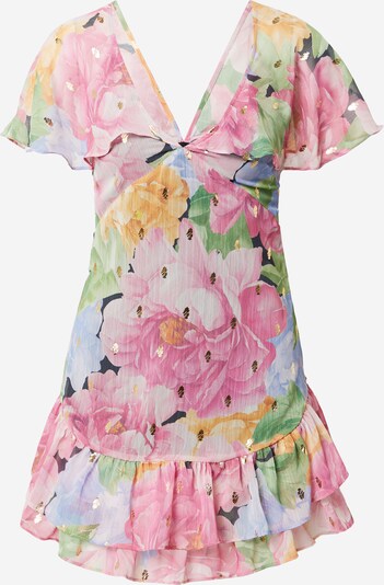 Nasty Gal Robe d’été en bleu clair / or / vert / rose, Vue avec produit