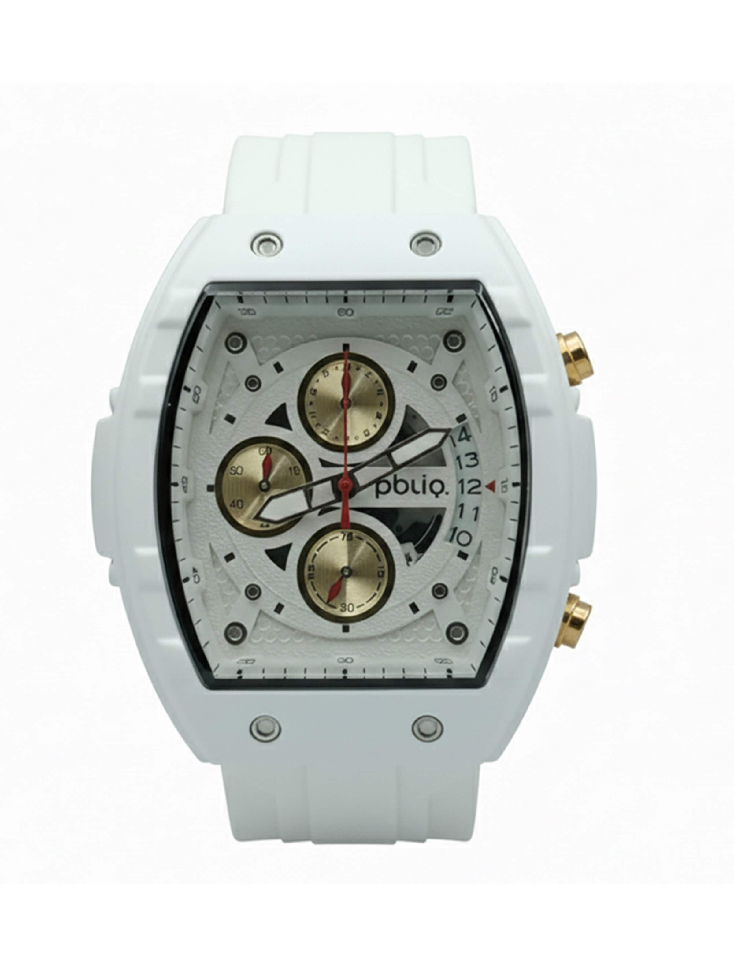 PBLIQ Analoog horloge 'PBLIQ Luxe Chronograaf Herenhorloge' in Wit: voorkant