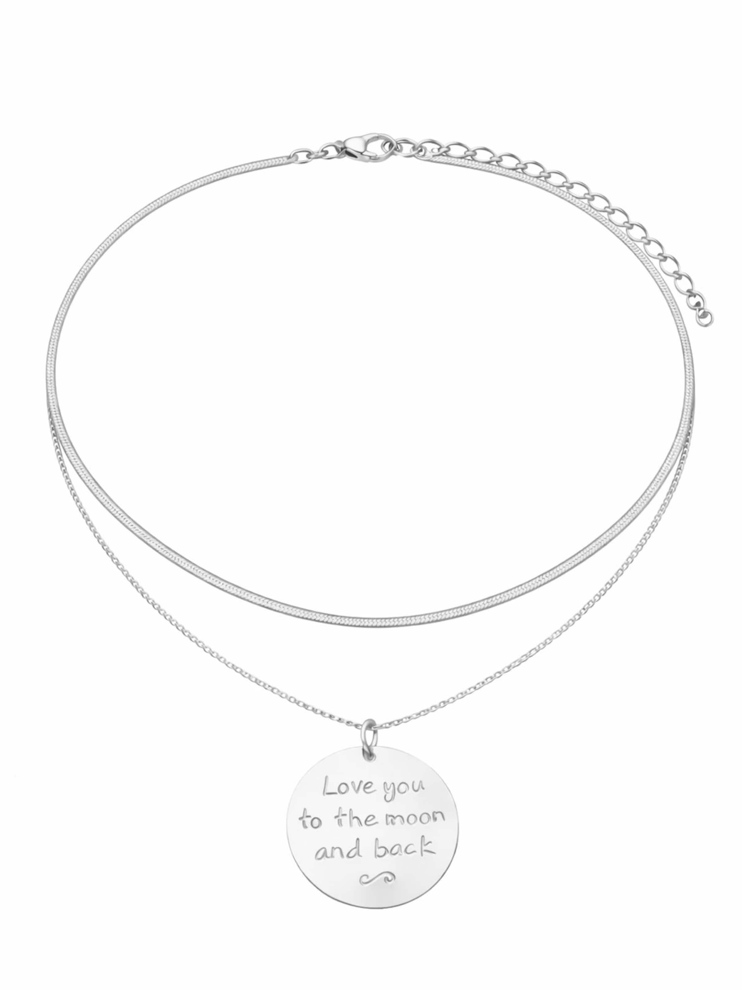 Cala Rose Necklace 'TO THE MOON' in Silver: front