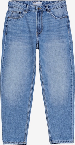 Bershka Tapered Jeans in Blue: front