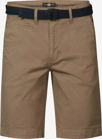 Pantalon chino Petrol Industries en marron : devant