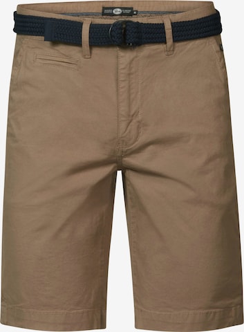 Petrol Industries Chino Pants in Brown: front