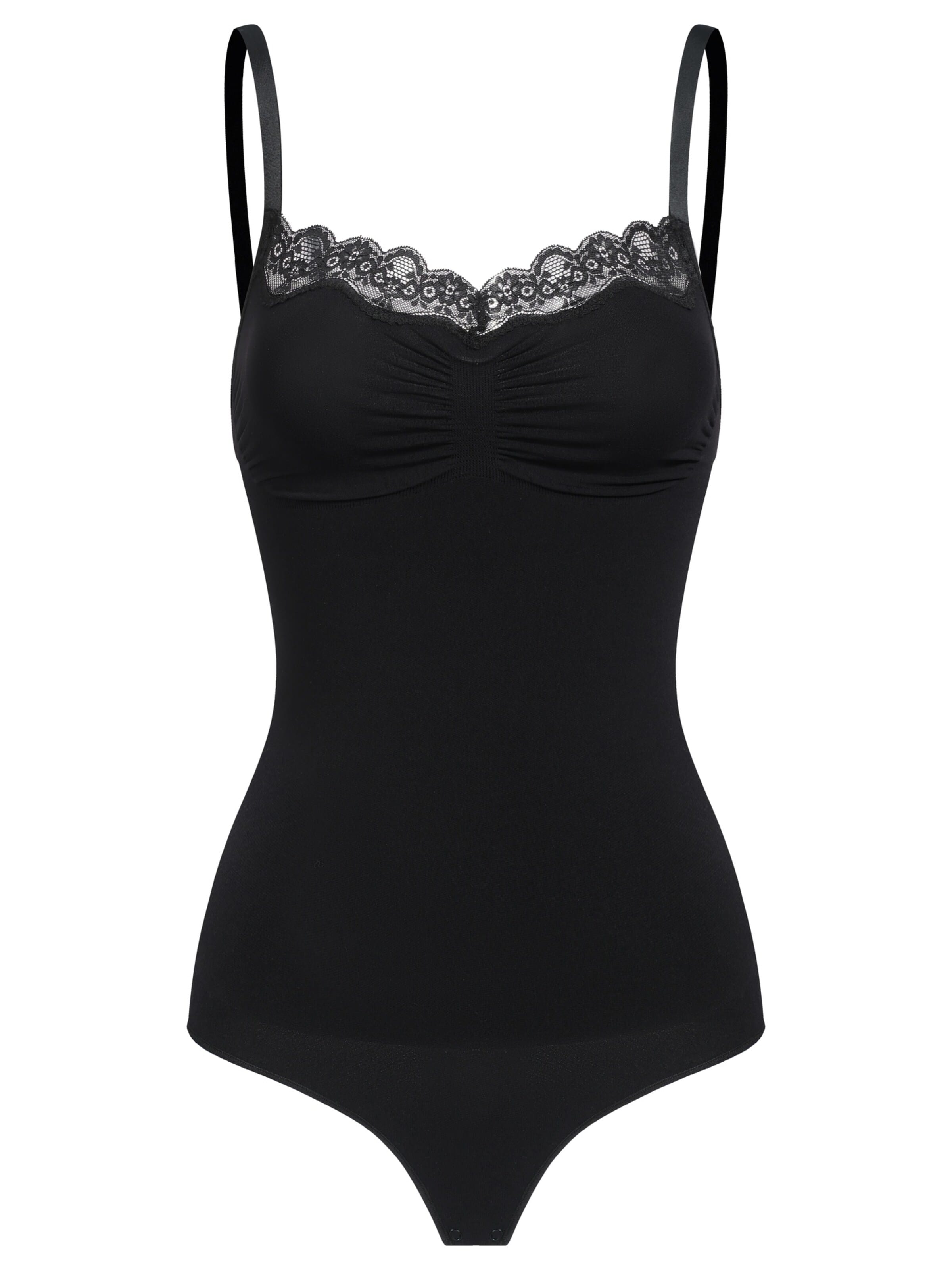 cfab (formerly creamy fabrics) Shaping Bodysuit in Black: front
