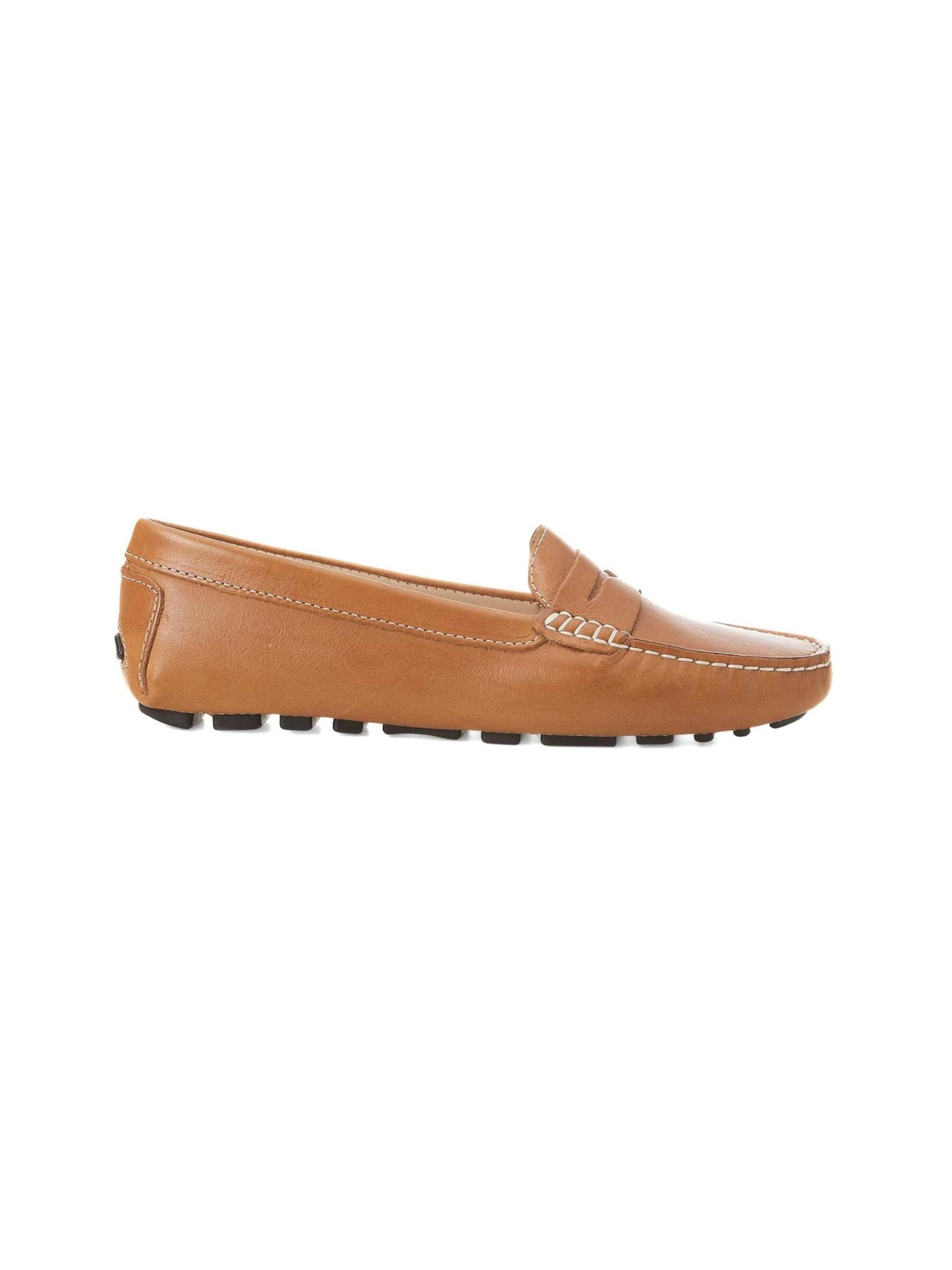 Mangara Atelier Moccasins 'Mocassin Anginco Conducteur Penny — Cognac' in Brown: front
