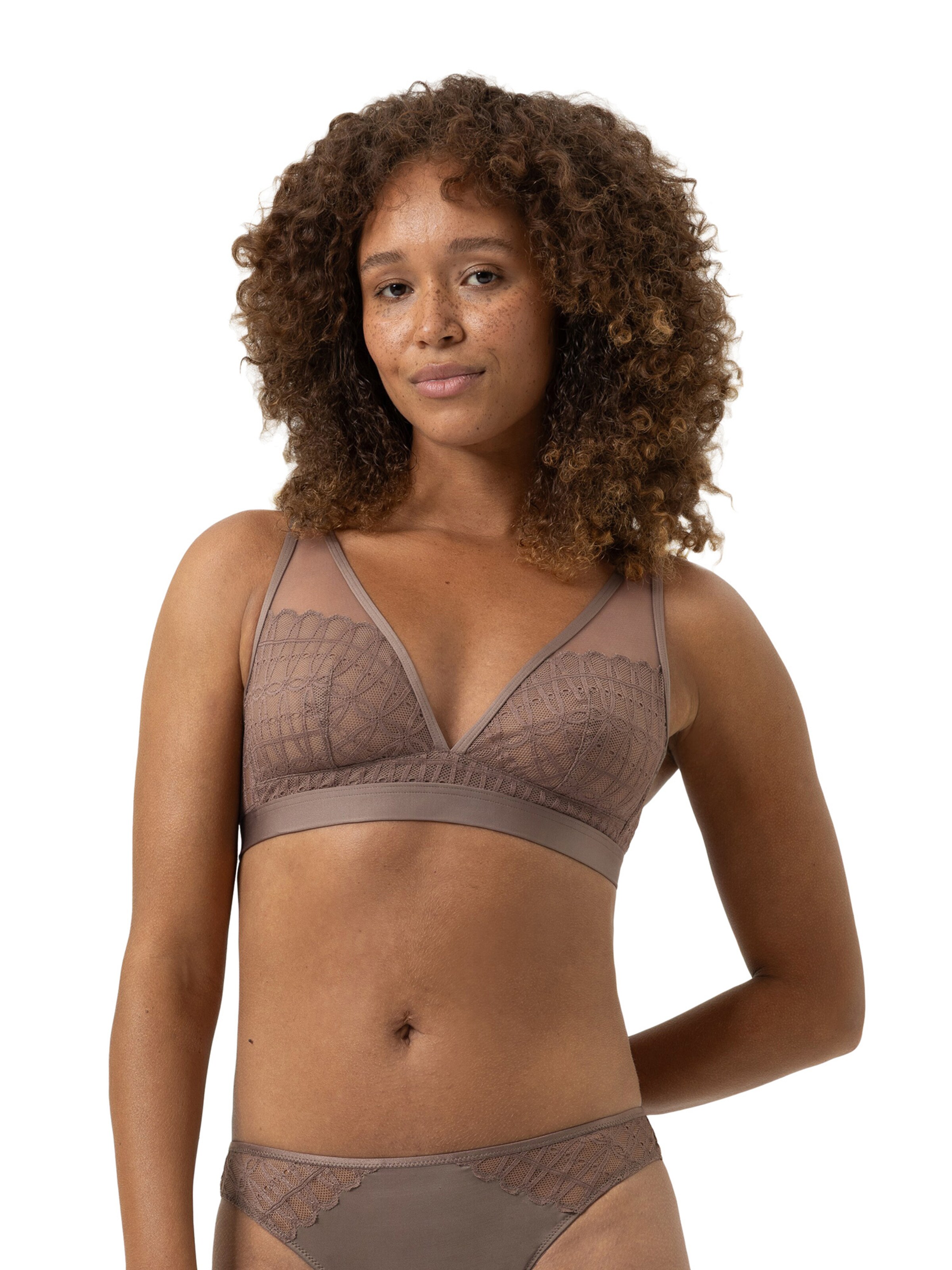 Mey Triangle Bra 'Poetry Temptation' in Brown: front