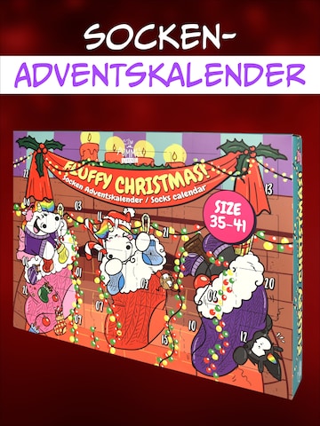 pummel & friends Socken 'Adventskalender Pummeleinhorn mit 12 Paar'‌‌‌‌‌ in Mischfarben