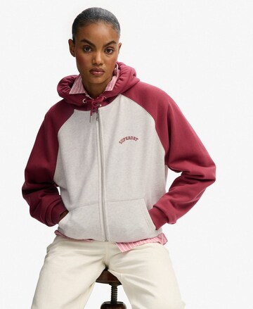 Veste de survêtement Superdry en gris : devant