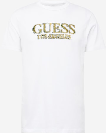 GUESS Tričko 'Los Angeles' – bílá: přední strana