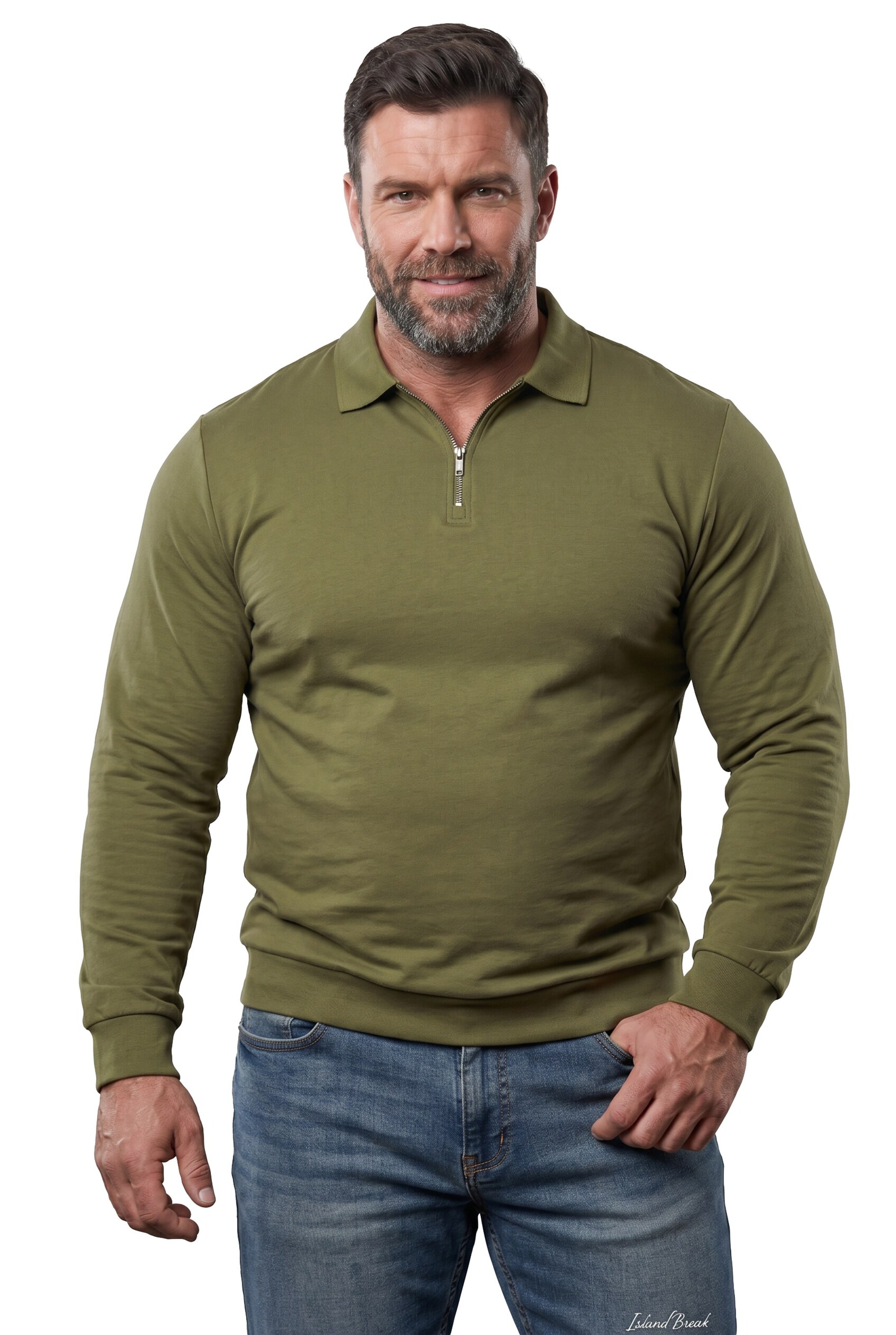 Men Plus Shirt in Grün: Vorderseite