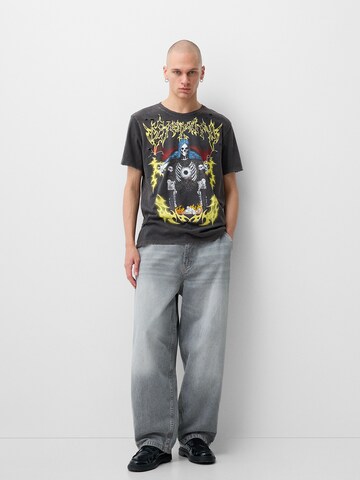 Bershka T-Shirt in Grau