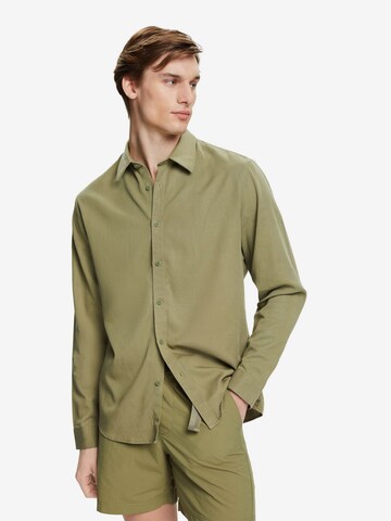 ESPRIT Slim fit Overhemd in Groen: voorkant