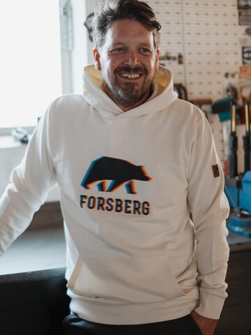FORSBERG Sweatshirt 'Hoodie mit schwarzem Anaglyph-Logo' in Beige