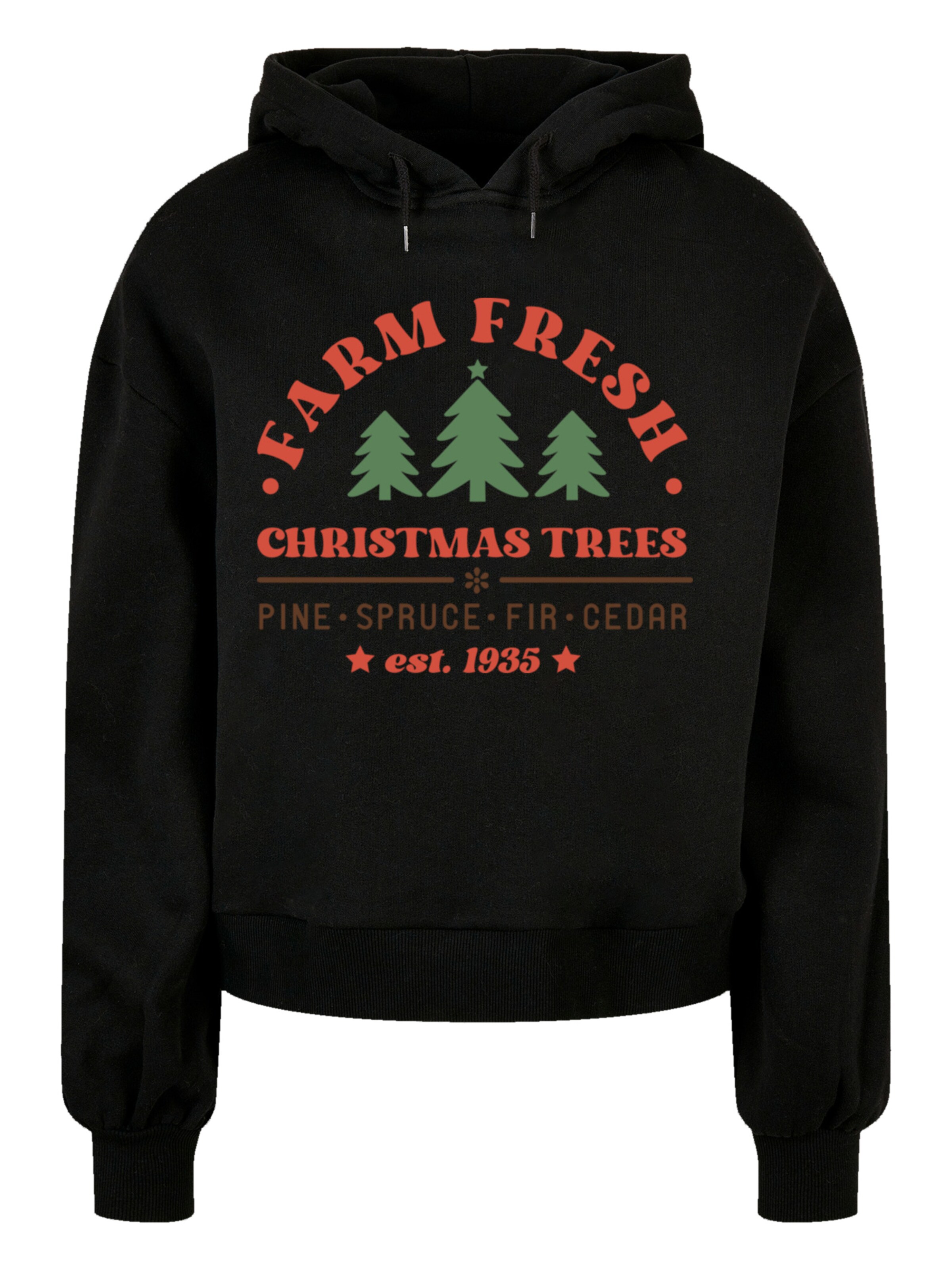 F4NT4STIC Sweatshirt 'Christmas Trees Collegiate Warm and Cozy' in mischfarben / schwarz, Produktansicht