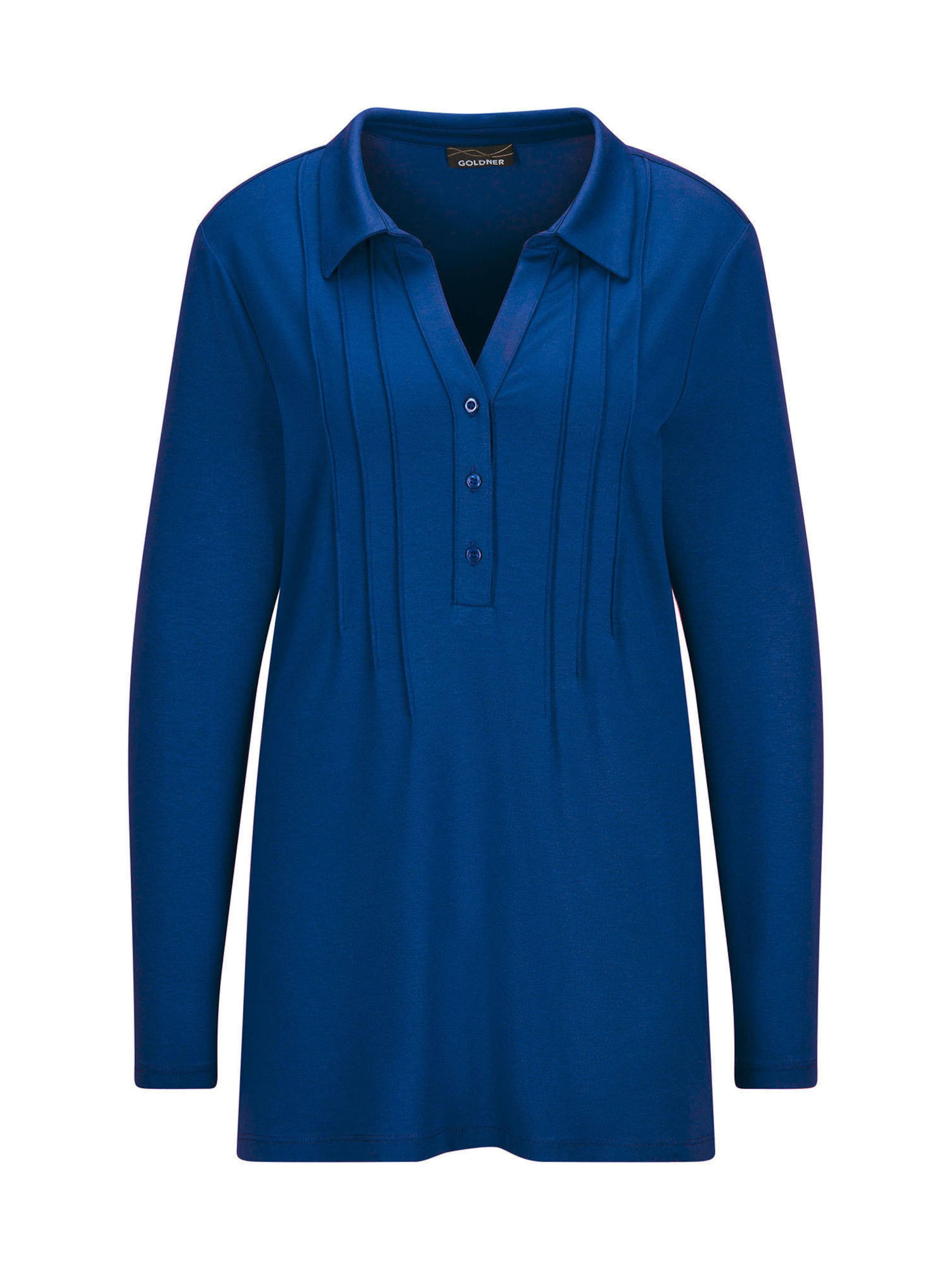 Goldner Shirt in Blau: Vorderseite