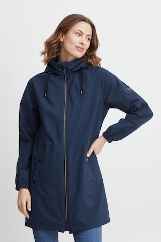 Fransa Between-Seasons Coat 'Pafasa' in Blue: front