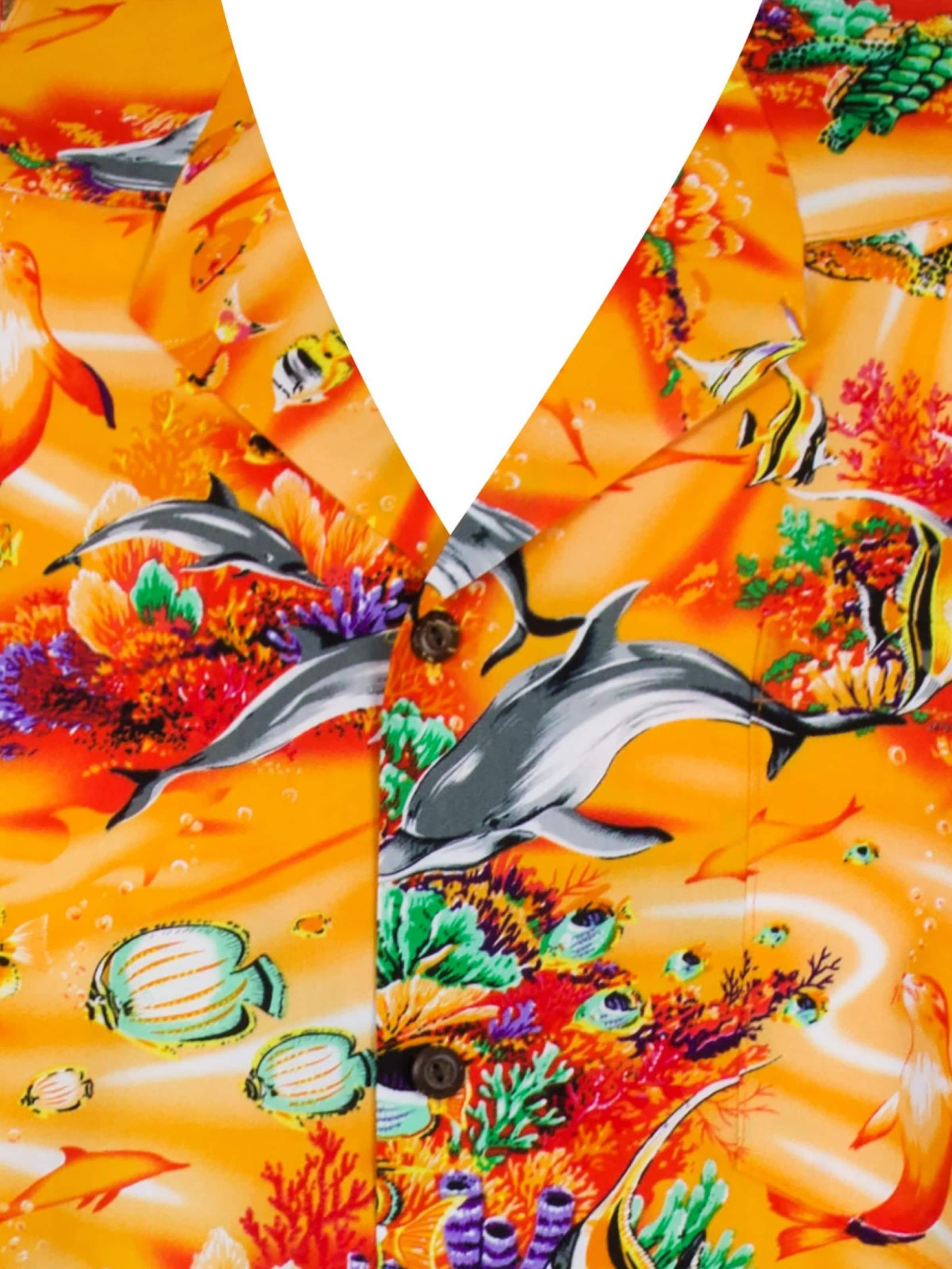 Regular fit Camicia 'Aquarium' di KY's in arancione