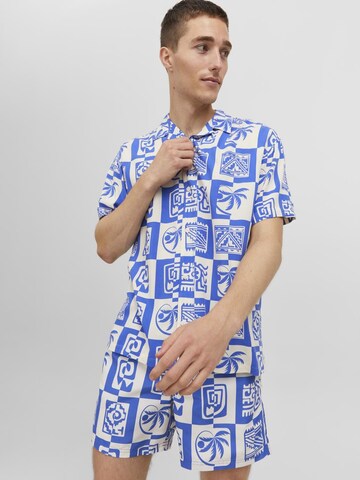 JACK & JONES Классический крой Рубашка 'JJLuke Ocean Resort' в Синий: спереди