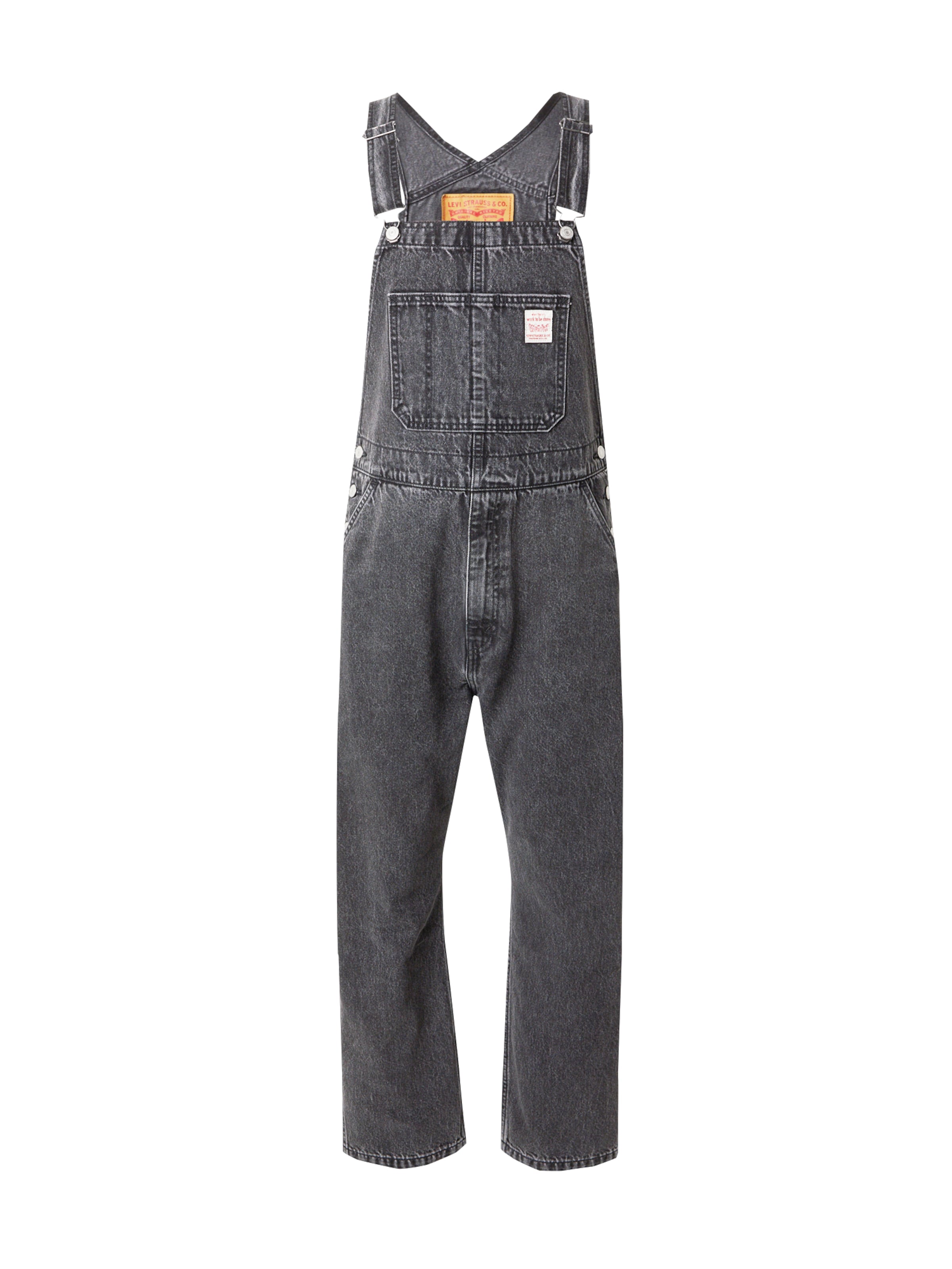 LEVI'S ® Loosefit Hängseljeans 'Skipper Knit Polo' i svart: framsida