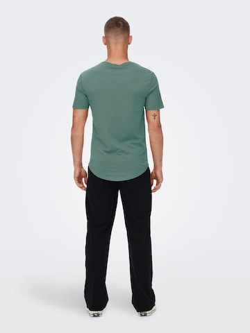 Only & Sons Regular fit Μπλουζάκι 'MATT' σε πράσινο