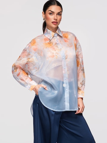 Camicia da donna di Ombre in blu: frontale