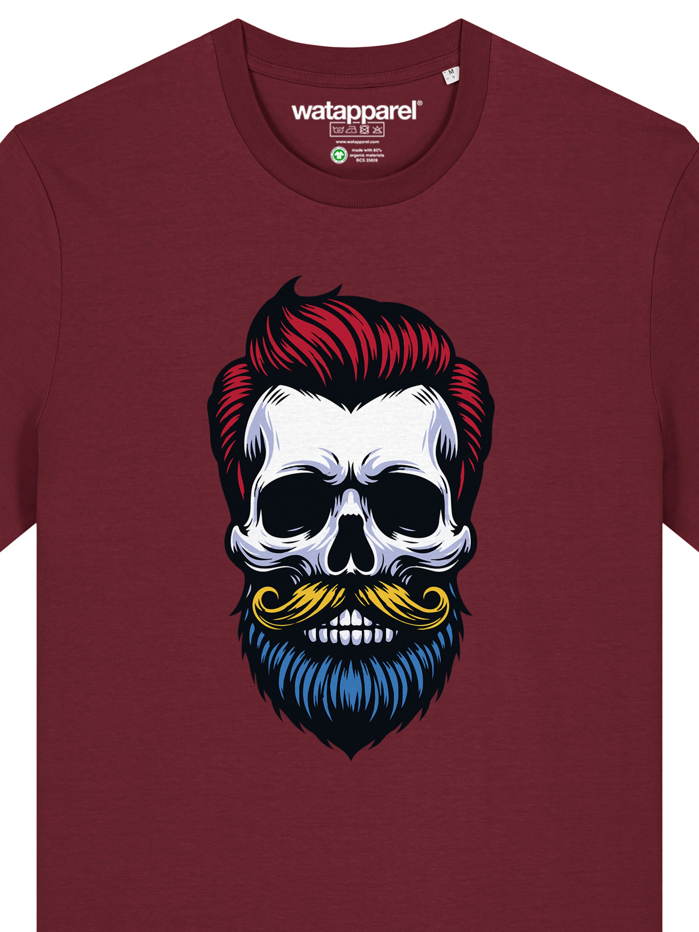 Maglietta 'Hipster Skull' di Watapparel in rosso