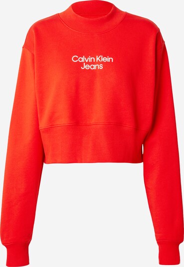 Calvin Klein Jeans Sweatshirt 'INSTITUTIONAL' in grenadine / weiß, Produktansicht
