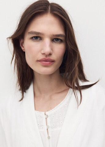 MANGO Dressing Gown 'Bordado' in White