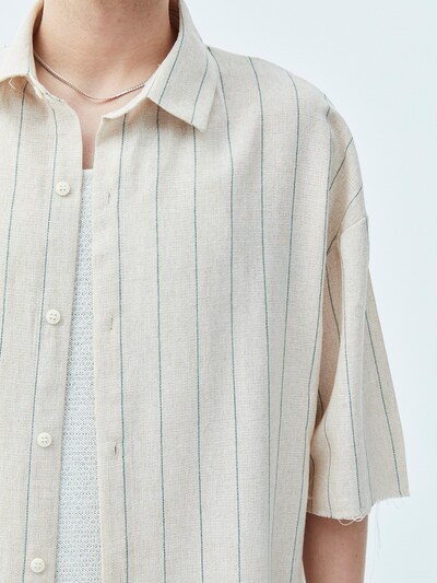 VAMOS CLO Button Up Shirt in Cream / Blue, Item view