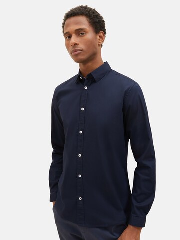 Coupe regular Chemise TOM TAILOR en bleu